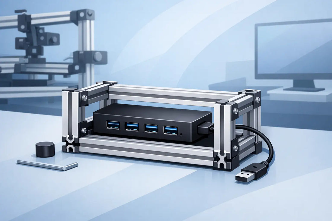 T Slot USB Hub Chassis for 8020 Rigs